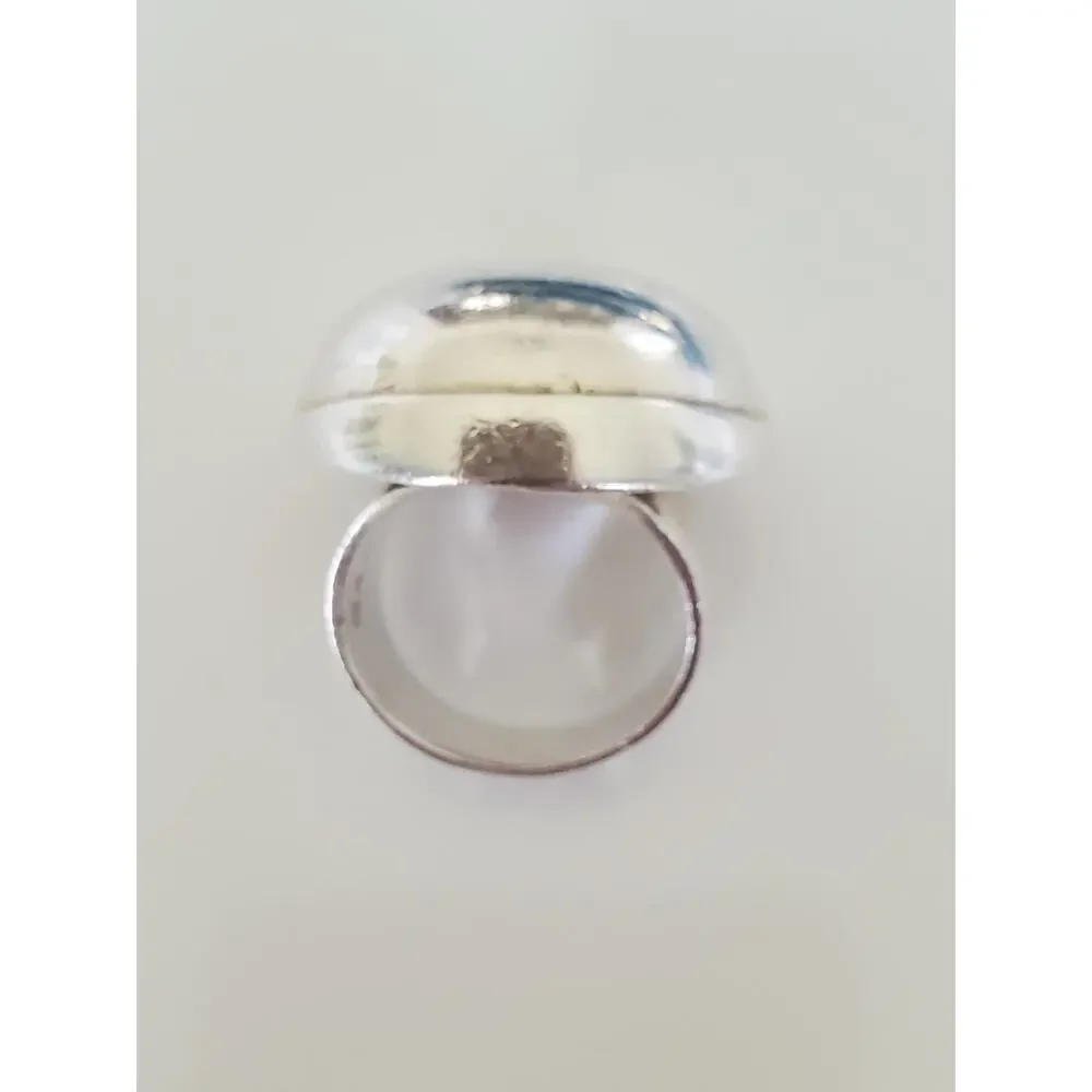 Vintage Peyote Bird Sterling Silver Large Dome Ring